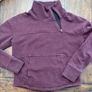 The North Face Burgundy Cowl Neck  crop Sweater with zipper